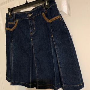 CATO Pleated Jean Skirt, Size: 8